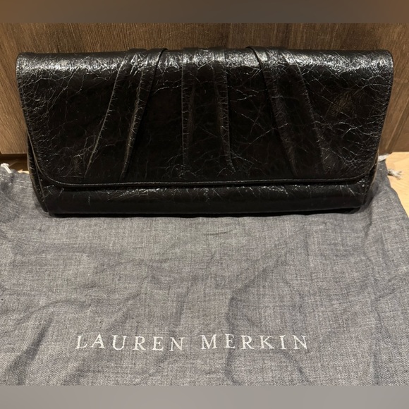 Lauren Merkin Black Clutch Purse - Picture 3 of 7